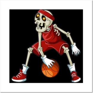 Come at me Bro Skeleton Dribbling Basketball Posters and Art